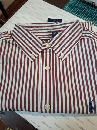 Camisa Ralph Lauren Oxford Rayas Blanca