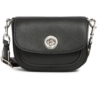 Crossbody Marc Jacobs Signet Turn Lock Leather Saddle Bag Crossbody Black