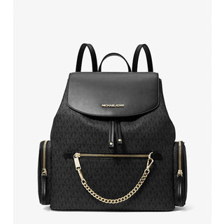 Mochila Michael Kors Jet Set Large Signature PVC Chain Black