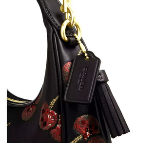 Crossbody Coach Carmen Mini Crossbody Bag W/ Cherry Print Black Multi