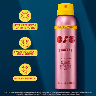 Mini Fijador ONE/SIZE by Patrick Starrr Mini On 'Til Dawn Mattifying Sunscreen Makeup Setting Spray SPF 28