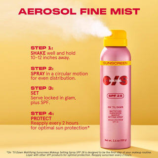 Mini Fijador ONE/SIZE by Patrick Starrr Mini On 'Til Dawn Mattifying Sunscreen Makeup Setting Spray SPF 28