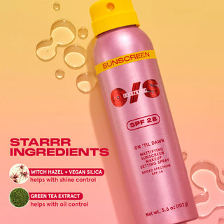 Mini Fijador ONE/SIZE by Patrick Starrr Mini On 'Til Dawn Mattifying Sunscreen Makeup Setting Spray SPF 28