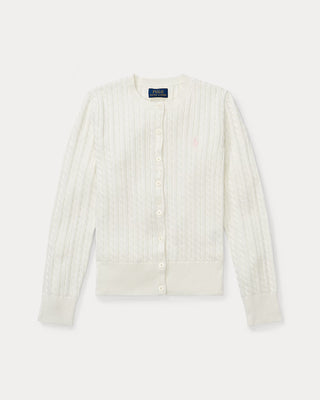 Sweater Polo Ralph Lauren Mini-Cable Cotton Cardigan Warm White