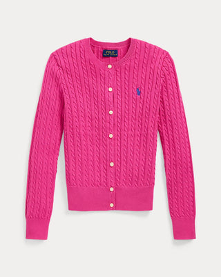 Sweater Polo Ralph Lauren Mini-Cable Cotton Cardigan Belmont Pink