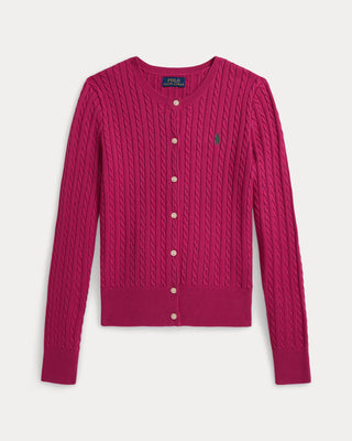 Sweater Polo Ralph Lauren Mini-Cable Cotton Cardigan Madison Pink