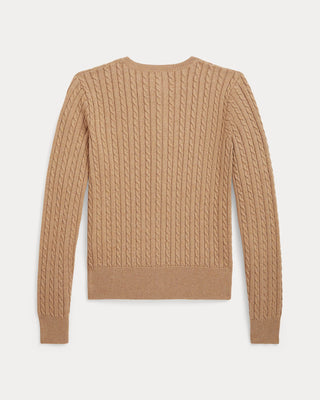 Sweater Polo Ralph Lauren Mini-Cable Cotton Cardigan Camel Heather