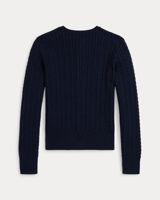 Sweater Polo Bear Ralph Lauren Mini-Cable Cotton Cardigan Cruise Navy
