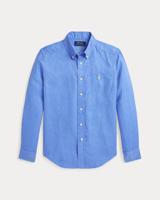 Camisa Polo Ralph Lauren celeste lino