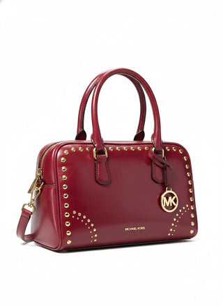 Cartera Michael Kors Thompson Medium MK Logo Duffle Satchel Bag Handbag Cherry