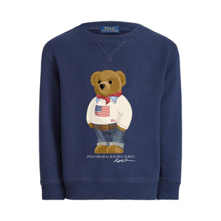 Poleron Polo Bear Ralph Lauren Fleece Sweatshirt Cruise Navy/White