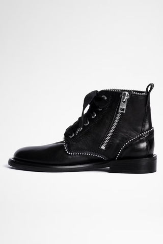 Botines Zadig&Voltaire Laureen Roma + Studs Ankle Boots Noir