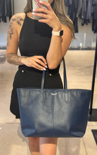 Tote Zadig & Voltaire Mick Grained Leather Navy