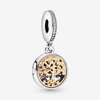 Charm Pandora Árbol Genealógico Colgante de Plata 14k y Circonita Cúbica Transparente