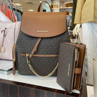 Billetera Michael Kors JET SET TRAVEL DOBLE CIERRE CAFE